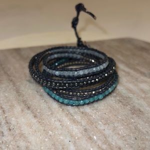 Chan Luu Navy Beaded Wrap Bracelet